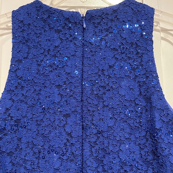 Nightway Royal Blue Lace Sequin Evening Dress (Size 6) - Picture 3 of 7
